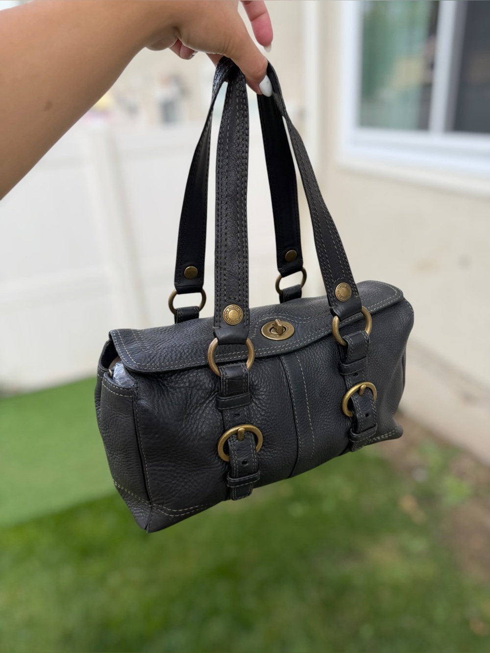 Coach Chelsea Pebbled Leather Turnlock Satchel 10953